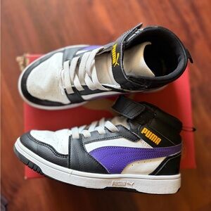 Puma Kids Sneakers - Black, White, and Purple